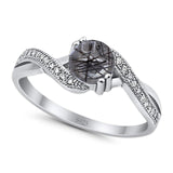 Art Deco Round Natural Stone Twisted Ring