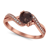 Art Deco Round Natural Stone Twisted Ring