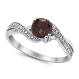 Art Deco Round Natural Stone Twisted Ring