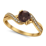 Art Deco Round Natural Stone Twisted Ring