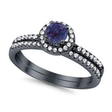 Two Piece Round Natural Stone Ring