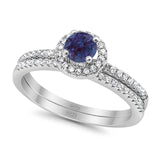 Two Piece Round Natural Stone Ring