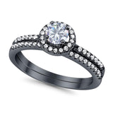 Two Piece Round Natural Stone Ring