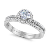 Two Piece Round Natural Stone Ring