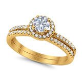 Two Piece Round Natural Stone Ring