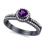 Two Piece Round Natural Stone Ring