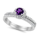 Two Piece Round Natural Stone Ring
