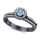 Two Piece Round Natural Stone Ring
