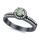 Two Piece Round Natural Stone Ring