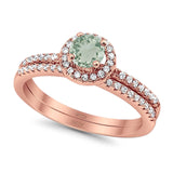 Two Piece Round Natural Stone Ring