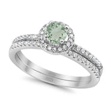 Two Piece Round Natural Stone Ring