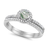 Two Piece Round Natural Stone Ring