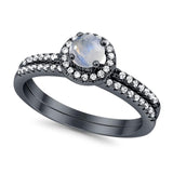 Two Piece Round Natural Stone Ring