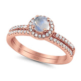 Two Piece Round Natural Stone Ring