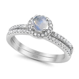 Two Piece Round Natural Stone Ring
