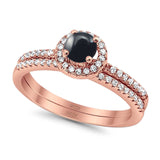 Two Piece Round Natural Stone Ring