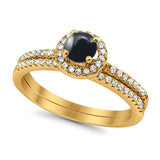 Two Piece Round Natural Stone Ring
