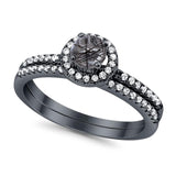 Two Piece Round Natural Stone Ring