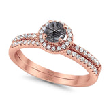 Two Piece Round Natural Stone Ring