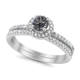 Two Piece Round Natural Stone Ring