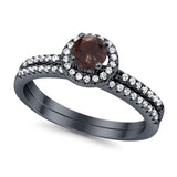Two Piece Round Natural Stone Ring