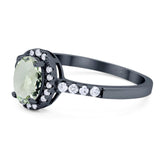 Art Deco Oval Natural Stone Wedding Ring