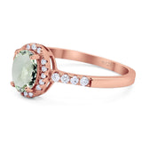 Art Deco Oval Natural Stone Wedding Ring