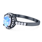 Art Deco Oval Natural Stone Wedding Ring