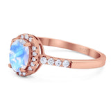 Art Deco Oval Natural Stone Wedding Ring