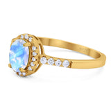 Art Deco Oval Natural Stone Wedding Ring