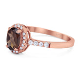 Art Deco Oval Natural Stone Wedding Ring