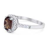 Art Deco Oval Natural Stone Wedding Ring