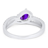 Oval Natural Stone Split Shank Ring