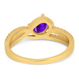 Oval Natural Stone Split Shank Ring