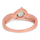 Oval Natural Stone Split Shank Ring