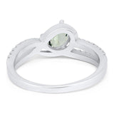 Oval Natural Stone Split Shank Ring
