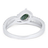 Oval Natural Stone Split Shank Ring