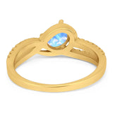 Oval Natural Stone Split Shank Ring