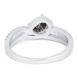 Oval Natural Stone Split Shank Ring
