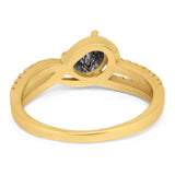 Oval Natural Stone Split Shank Ring