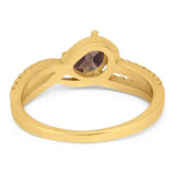 Oval Natural Stone Split Shank Ring