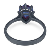 Art Deco Pear Teardrop Natural Stone Ring