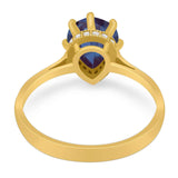 Art Deco Pear Teardrop Natural Stone Ring