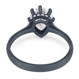 Art Deco Pear Teardrop Natural Stone Ring