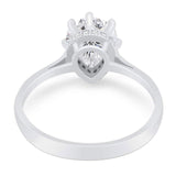 Art Deco Pear Teardrop Natural Stone Ring