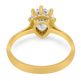 Art Deco Pear Teardrop Natural Stone Ring