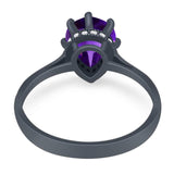 Art Deco Pear Teardrop Natural Stone Ring