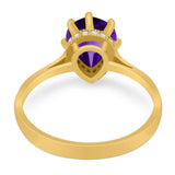 Art Deco Pear Teardrop Natural Stone Ring