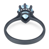 Art Deco Pear Teardrop Natural Stone Ring