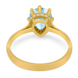 Art Deco Pear Teardrop Natural Stone Ring